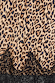 Leopard Lace Midi Maeva Skirt detail featuring the leopard print and black lace border.