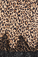 Leopard Lace Midi Maeva Skirt detail featuring the leopard print and black lace border.