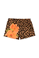 Poppy Leopard Shorts in cotton featuring animal print, orange poppy flowers and an elasticated waistband.