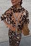 Heart Leopard Large Knit Scarf