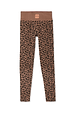 Leopard Thermal Leggings in an iconic animal print with a thick ribbed waistband and orange logo detail.
