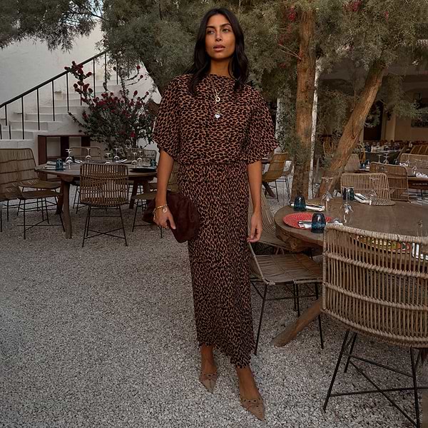 Women's Lucia Leopard Tilly Dress in Leopard - Size XXXL