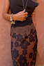 Thumbnail for Tan Jaden Floral Midi Meava Skirt