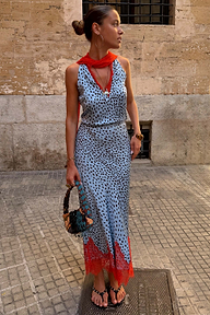 Sky Blue Deer Midi Maeva Skirt