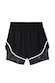 Black 2-in-1 Map Running Short featuring white trim and a celestial map print on the inner supportive layer.