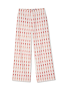 Cream Marina Marra Trousers with a red fish print in lightweight cotton, featuring a wide-leg silhouette.