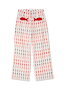 Thumbnail for Cream Marina Marra Trousers with a red fish print and unique fish-shaped back pockets in lightweight cotton.