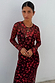 Thumbnail for Cherry Mesh Soho Dress with a red digital cherry print and long sleeves in sheer mesh fabric.