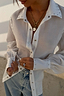 White Studded Tie Back Shirt with silver stud detailing on the collar and cuffs, styled with blue jeans.