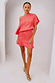 Pink Animal Jacquard Mini Tilly Dress with off-the-shoulder styling and a leopard print design.