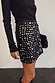 Thumbnail for Black Beaded Mirror Mini Skirt featuring geometric glass and mirror embellishments on a model.