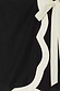 Thumbnail for Mono Scallop Mini Jaspre Skirt detail showing the black linen-blend fabric with a cream scallop trim and wrap tie.