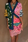 Pastel Morocco Mini Maeva Skirt featuring abstract motifs and pink lace trim, designed in London for dopamine dressing.