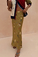 Olive Mystical Dorris Skirt featuring iconic sun motifs in a relaxed viscose midi silhouette.