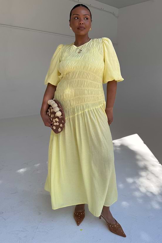 butter yellow dress nearby ADELA MAXI | CULT MIA double lined bodice Women's Afternoon Like This Butter
