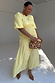 Butter Yellow Shirred Nara Dress featuring a shirred bodice and pleated midaxi skirt for inclusive sizing.