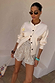 Cream Neon Embroidered Darcy Cardigan