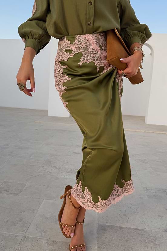 never fully dressed green skirt Women's Olive & Pink Lily Skirt in - Size 10