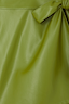 Thumbnail for Olive green vegan leather and wrap tie detail on the iconic Mini Jaspre Skirt.