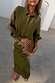 Olive & Pink Lace Marley Shirt with pink lace sleeves, styled as a chic London look co-ord set.