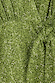 Olive green sequin fabric on the Mini Vienna dress, highlighting the textured wrap tie fastening detail.