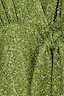 Olive Sequin Mini Vienna Dress detail highlighting the green sequin fabric and wrap tie fastening.
