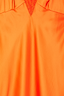 Orange Lily Dress close-up highlighting the deep V-neckline with tonal floral lace and silky satin fabric.