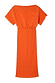 Thumbnail for Orange Tilly Dress with a metallic gold fleck print, featuring an elasticated waist and short sleeves.