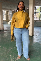 Olive Organza Funnel Neck Jacket