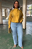 Olive Organza Funnel Neck Jacket