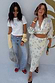 Thumbnail for White Oyster Baby T Shirt with a lemon print, shown on two models for inclusive sizing with a matching oyster co-ord.