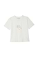 White cotton Oyster Baby T Shirt featuring a central fine line oyster and lemon print and short sleeves.
