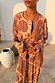 Peach Paisley Anna Top with button-through front and tie waist, designed in London.
