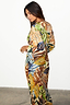 Cream Palm Leaf Emma Dress featuring a tropical palm print, long sleeves and a maxi length.