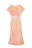 Thumbnail for Pink Boho Elodie Dress in a pastel ombre with gold flecks, featuring short sleeves and multi-wear styling.