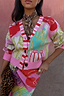 Pink Dallas Cardigan featuring abstract cowboy motifs, a striped button stand and soft-touch knit.