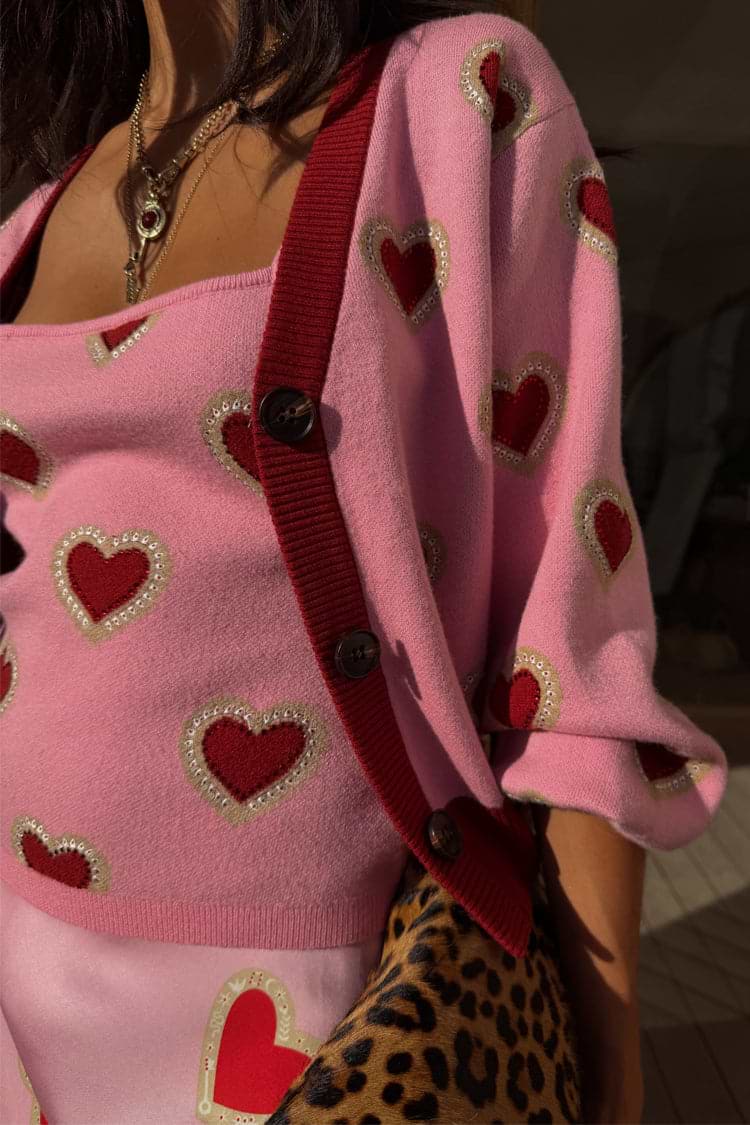 never fully dressed pink and red cardigan Pink Soleil Cardigan Never Fully Dressed