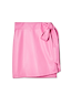 Thumbnail for Pink vegan leather mini Jaspre skirt featuring a multi-wear wrap-tie fastening.