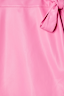 Pink vegan leather Mini Jaspre Skirt featuring a wrap tie fastening and smooth material texture.