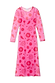 Thumbnail for Pink and red Morocco Mesh Dress featuring mystical sun and eye motifs, long sleeves, and an inner slip.