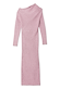 Vestito Tilly rosa in maglia a coste glitterata con scollo ampio per uno stile multi-wear.
