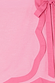 Pink Scallop Mini Jaspre Skirt detail featuring textured linen-blend fabric, a wavy scallop trim and wrap tie.