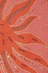 Pink Sol Beaded Wrap Skirt fabric detail featuring hand-embroidered glass beads and gold sequins in a sun motif.