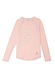 Pink Life is Tough accessible long sleeve t-shirt with floral graphic text and functional treatment zips.