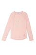 Pink Life is Tough accessible long sleeve t-shirt with floral graphic text and functional treatment zips.