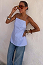 Grey Love Pinstripe Backless Top