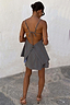 Grey Love Pinstripe Backless Top
