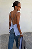 Thumbnail for Grey Love Pinstripe Backless Top