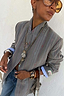 Thumbnail for Grey Love Pinstripe Blazer