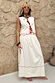 Cream and Red Pollenca Skirt in cotton with sun embroidery and blanket stitch, styled as a holiday co-ord.